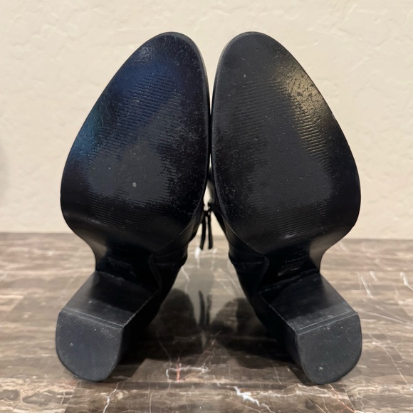 Topshop Black Leather Heeled Ankle Boots - Picture 11 of 12